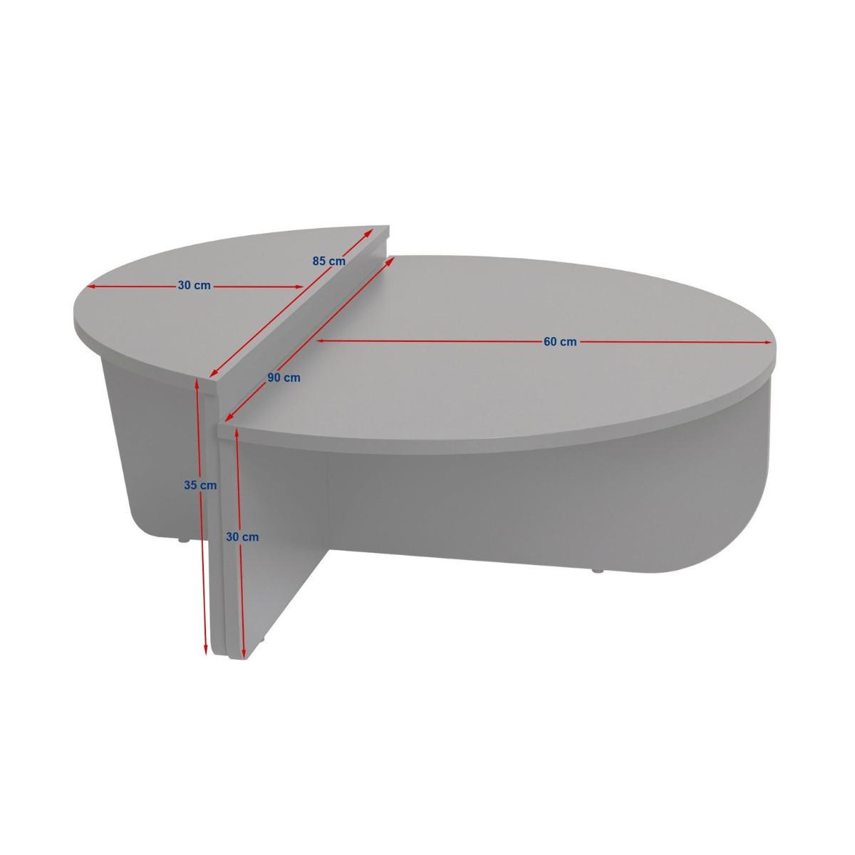 COUCHTISCH (2er-Set) orion 35/90/90 cm - Grau, Holzwerkstoff (90/90/35cm) - Calicosy