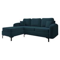 ECKSOFA Venice, Seite: Links - Schwarz/Grün, Holz/Textil (225/172cm) - MIRJAN24