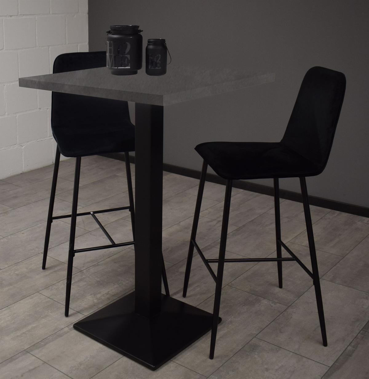TRESENTISCH Elene 70x70x106 schwarz matt/graphit - Graphitfarben, Metall (70/70/106cm) - 58aufmkessel