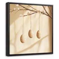 LEINWAND Bilder mit Rahmen - Beige - Osterkuchen - Eier - 20x20 - Beige, Textil (20/20cm) - MuchoWow
