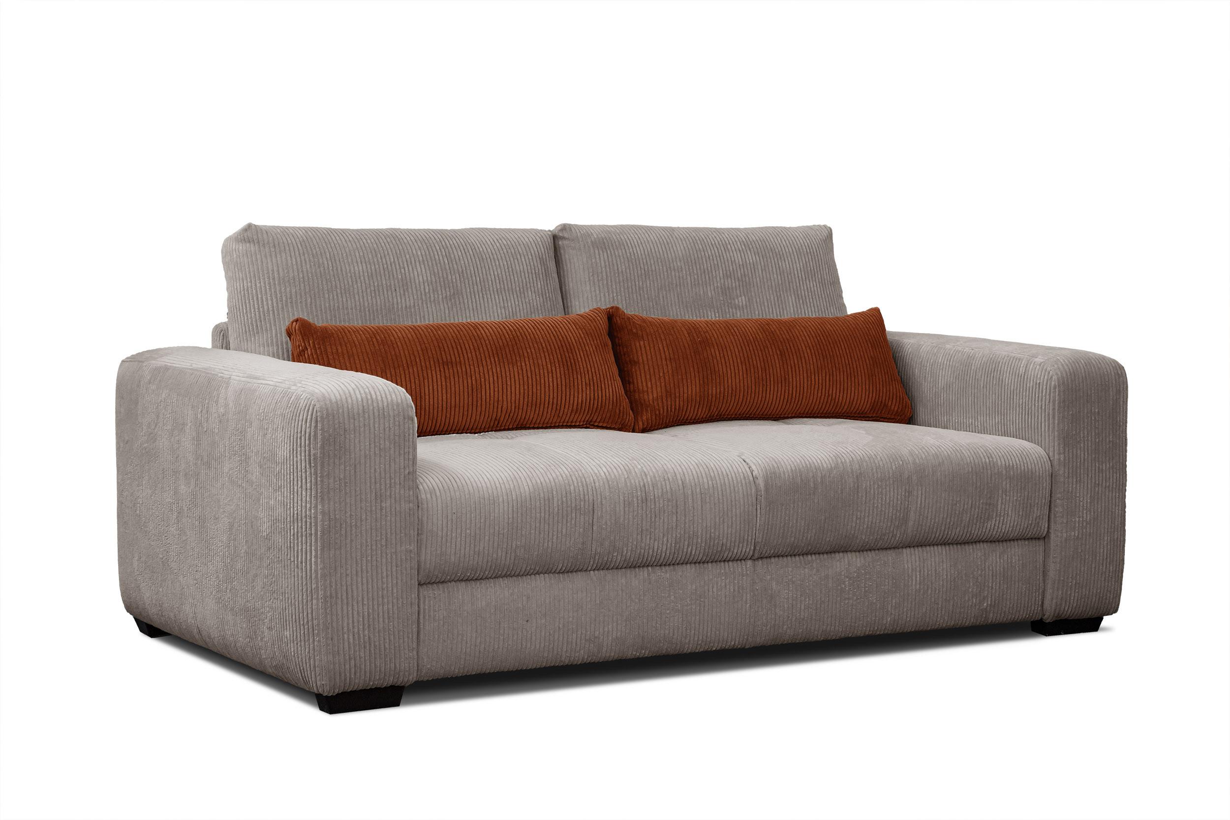 SOFA OLI 3-Sitzer, taupe - Taupe, Holz/Textil (208/91/108cm) - Wozimo