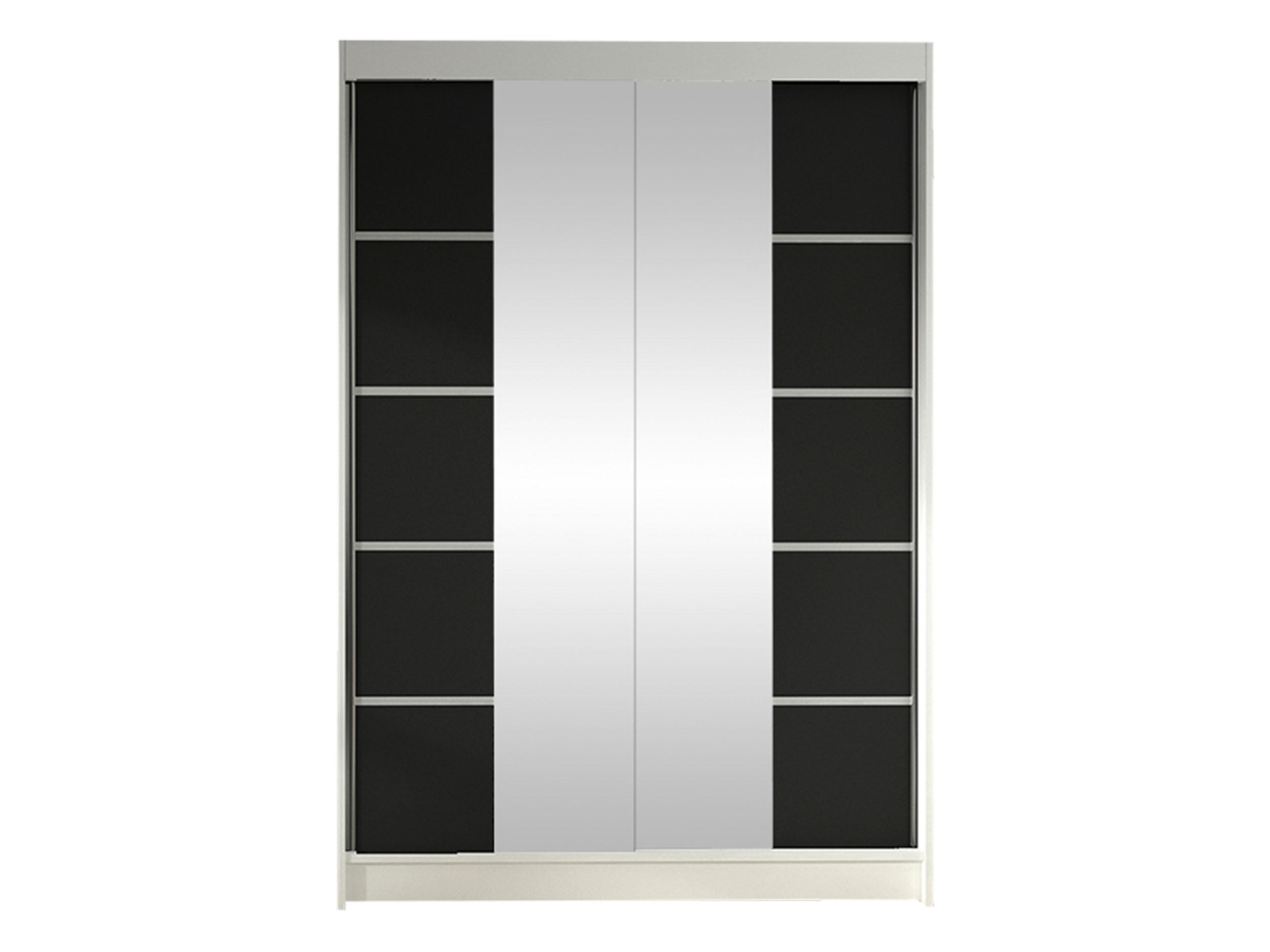 SCHWEBETÜRENSCHRANK Lino V - Schwarz/Weiß, Holzwerkstoff/Metall (120/200/58cm) - MIRJAN24