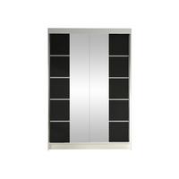 SCHWEBETÜRENSCHRANK Lino V - Schwarz/Weiß, Holzwerkstoff/Metall (120/200/58cm) - MIRJAN24