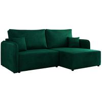 ECKSCHLAFSOFA MESTO L Dunkelgrün Velvet - rechts - Dunkelgrün/Schwarz, Kunststoff/Textil (147/227cm) - MKS
