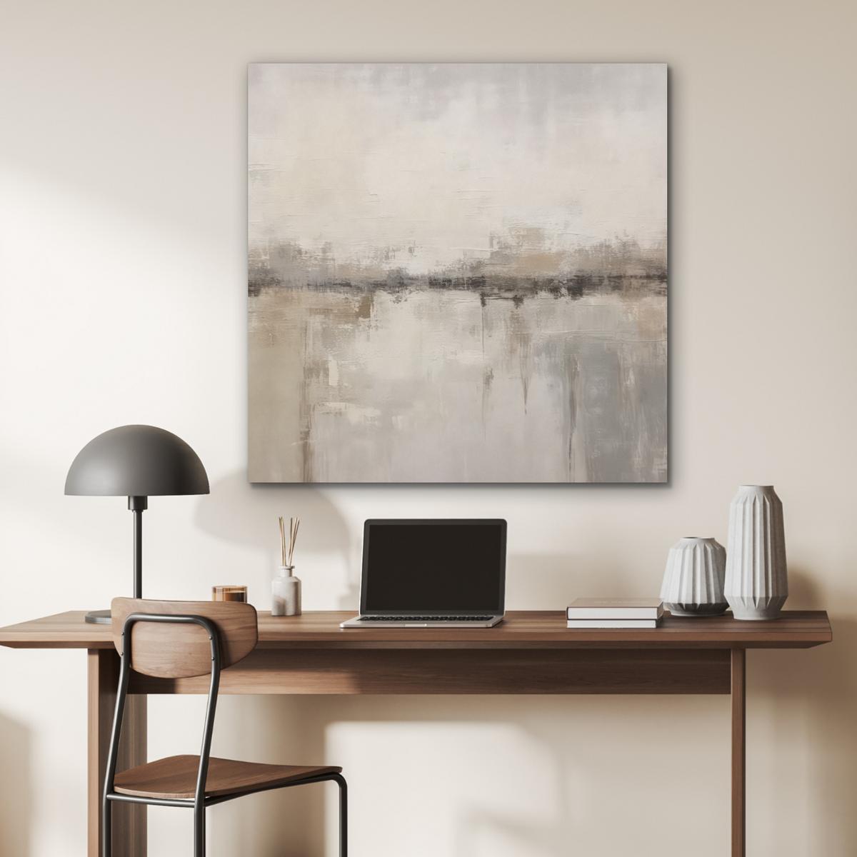 AKUSTIKBILD Moderne Kunst - Abstrakt - Beige Akustikpaneele 90x90 cm - Beige, Kunststoff (90/90/0.9cm) - MuchoWow