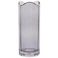 BLUMENVASE Glas grau Perdiki - Grau, Glas (30cm) - Beliani