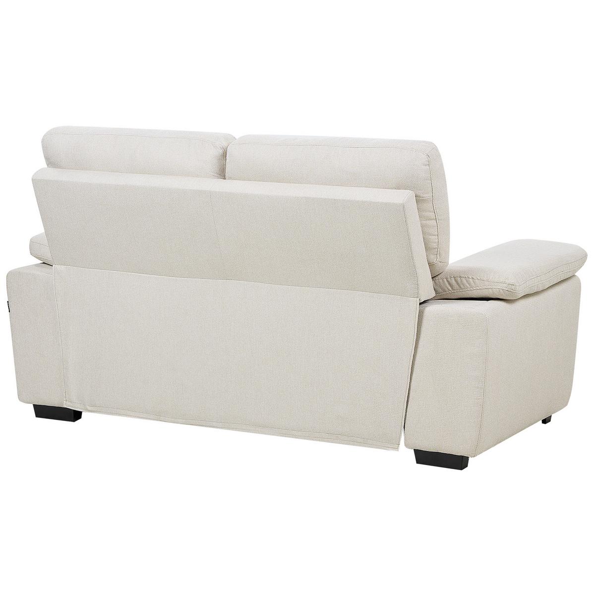 2-SITZER-SOFA hellbeige Vogar - Beige/Schwarz, Textil (156/90/74cm) - Beliani