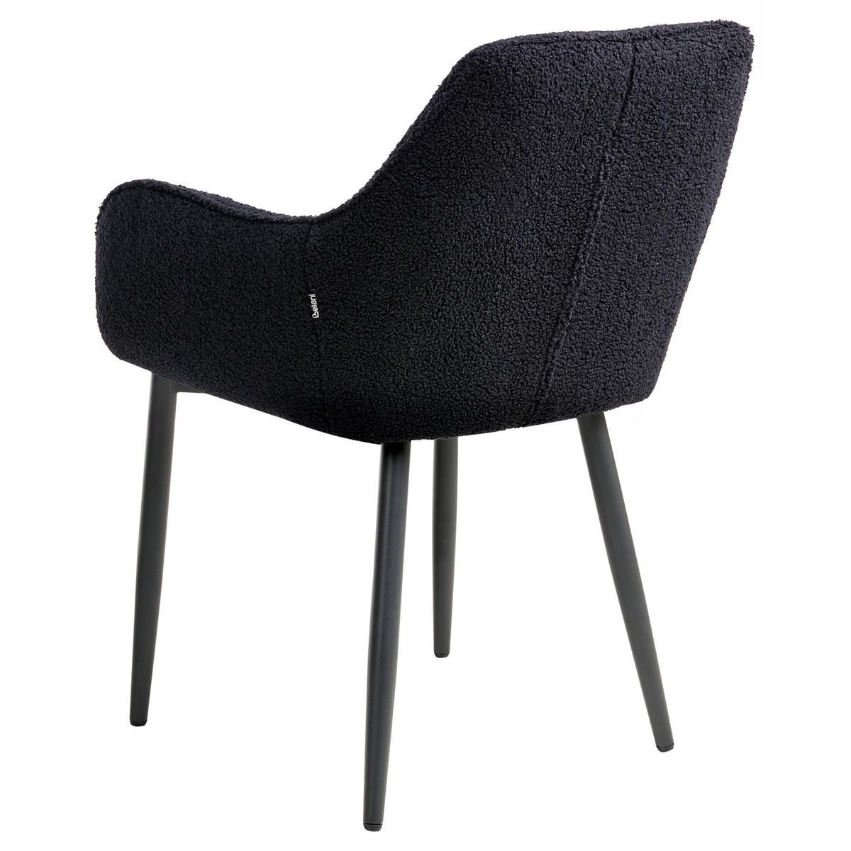 ESSZIMMERSTUHL 2er-Set Bouclé Schwarz Alden - Schwarz, Textil (59/85/61cm) - Beliani