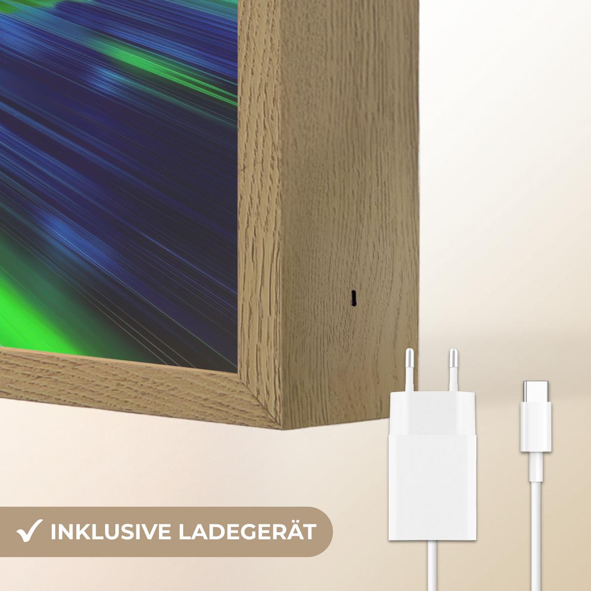 NACHTTISCHLAMPE MIT AKKU Geschwindigkeit - Leicht - Sportwagen - Grün 30x40 cm - Grün, Holzwerkstoff (8/30/40cm) - OnlyWow