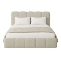 POLSTERBETT Catania 180/200 cm Beige Bouclé inkl Matratze - Beige, Textil (180/200cm) - Juskys