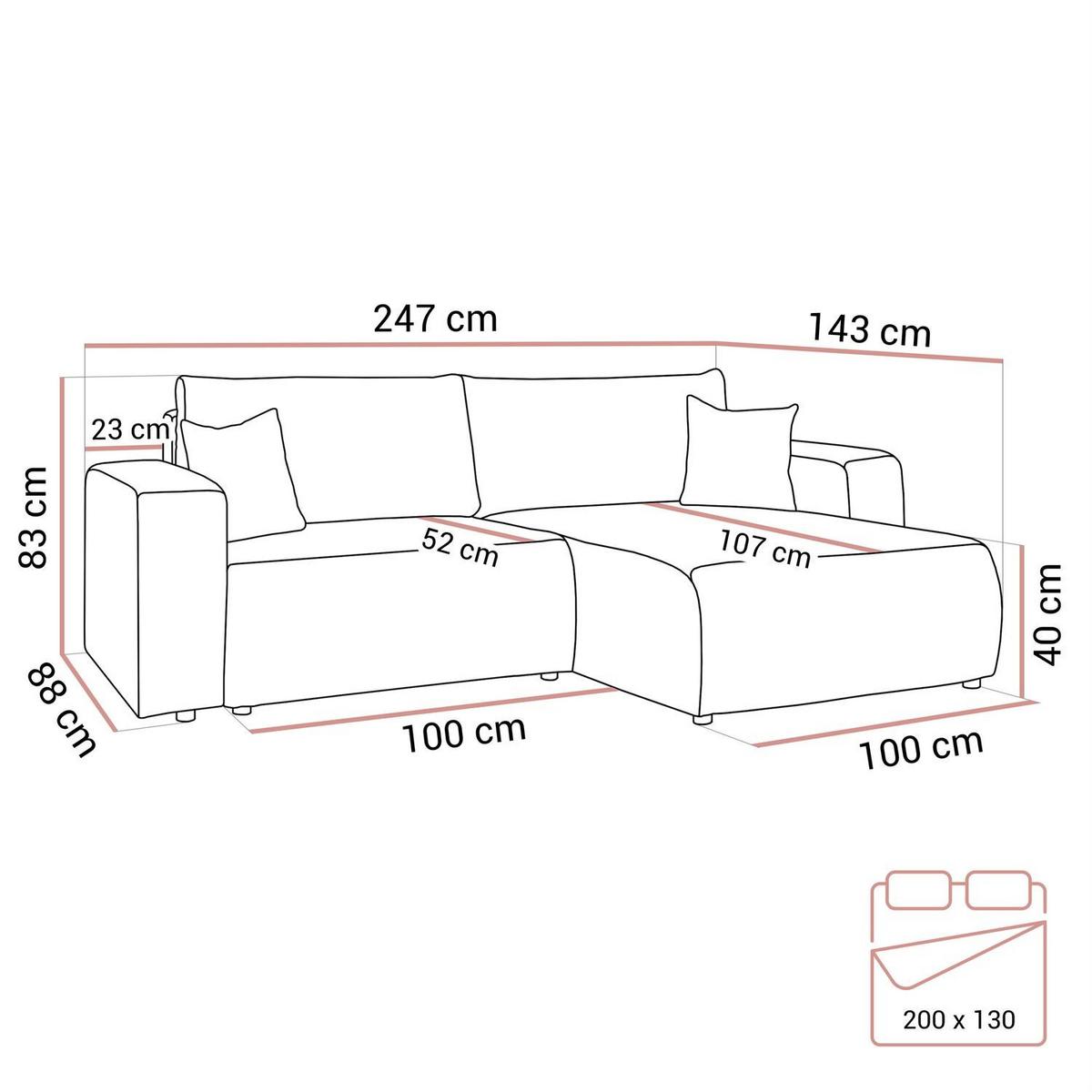 ECKSOFA MOVE mit Schlaffunktion und Bettkasten, Tilia 01 - Creme, Textil (247/143cm) - Lookway