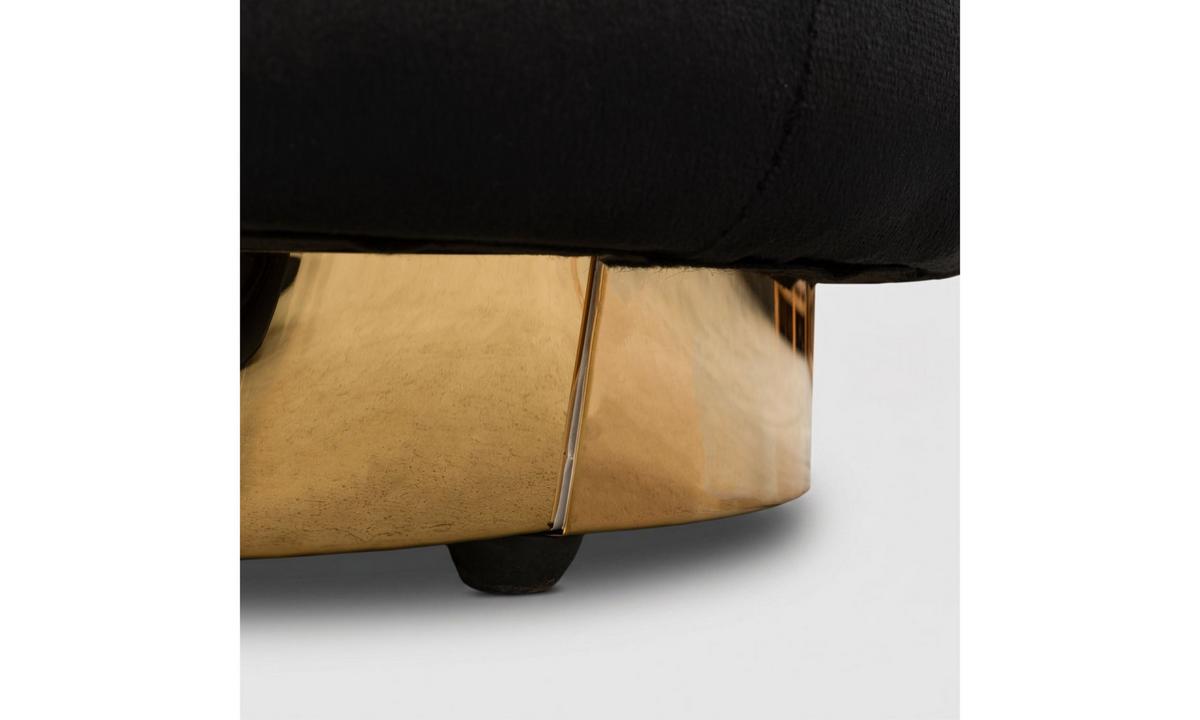 HOCKER LUCIA 38/38/42 cm Schwarz - Goldfarben/Schwarz, Textil/Metall (38/42/38cm) - Lookway