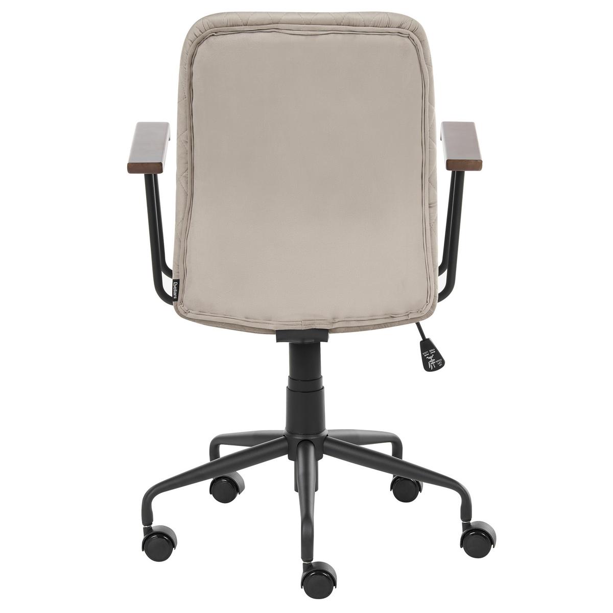 BÜROSTUHL Samtstoff Taupe Velate - Taupe, Textil/Metall (60/90/60cm) - Beliani
