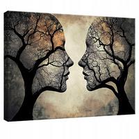 LEINWANDBILD Abstrakt Frau Baum Beige Modern 60x40 - Multicolor, Holzwerkstoff (60/40cm) - Wallarena