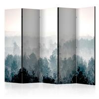 PARAVENT Akustik 5-tlg 225x172 cm Wald Winterlandschaft - Grau, Holz/Textil (225/172/3cm) - Muralo