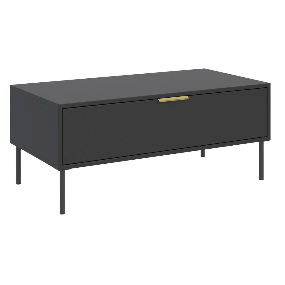 COUCHTISCH VENA schwarz 100/50 cm - Schwarz, Holzwerkstoff/Metall (50/100/44cm) - Selsey