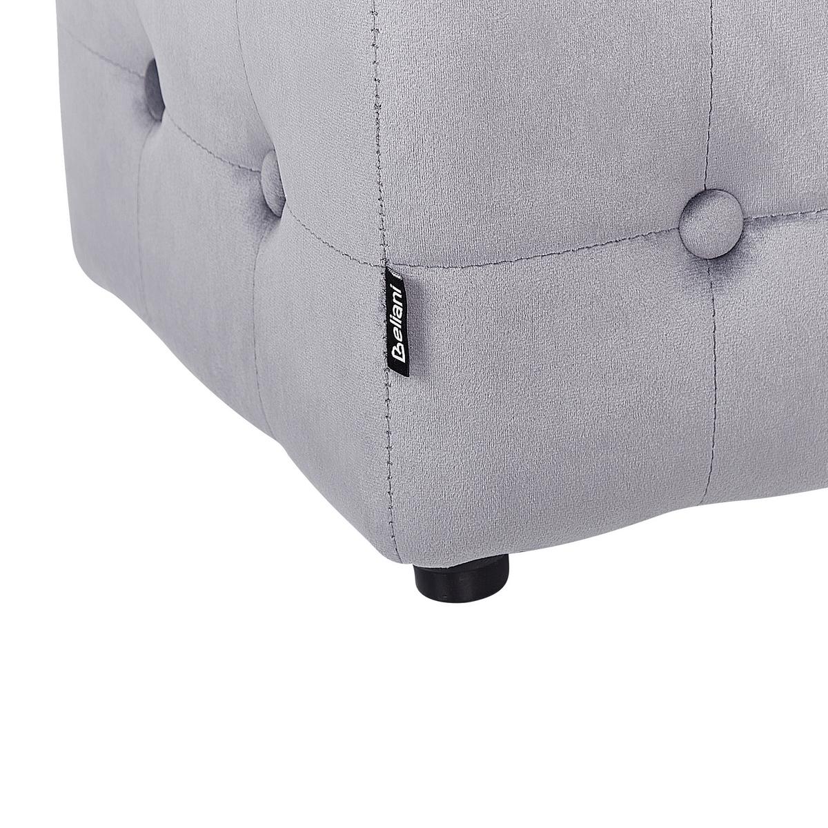 POUF WISCONSIN Samtstoff Grau - Lila, Textil (36/39/36cm) - Beliani