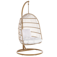HÄNGESESSEL mit Gestell Flechtseil natürlich 102 cm Allera - Beige, Kunststoff (102/200/102cm) - Beliani