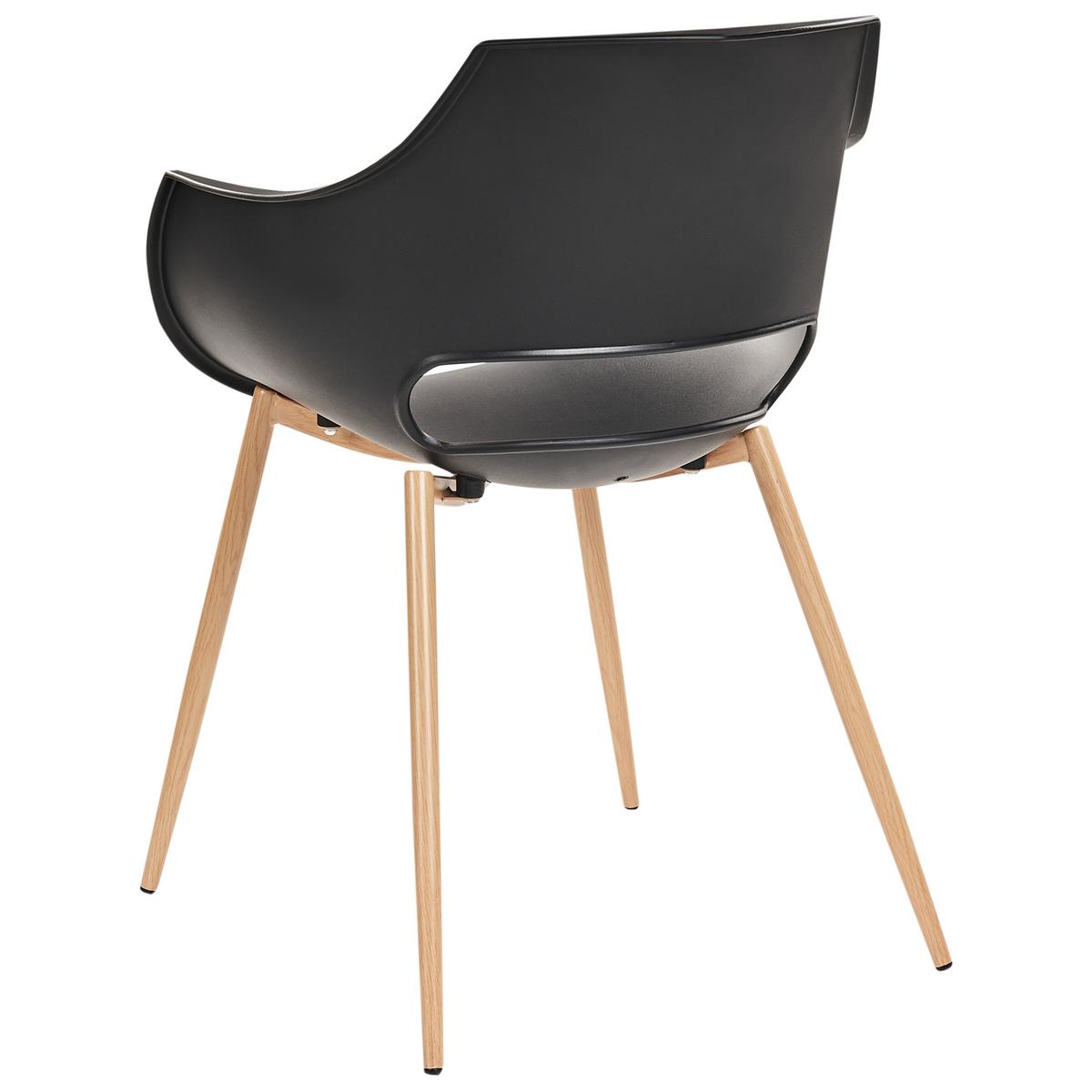 ESSZIMMERSTUHL 4er-Set Schwarz Millers - Schwarz/Braun, Kunststoff (55/82/60cm) - Beliani