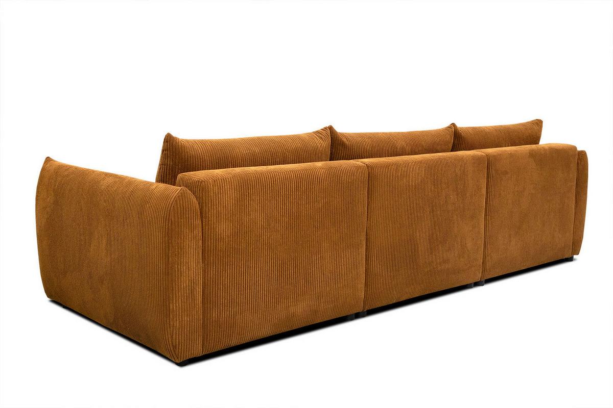 ECKSOFA TAUER 5-Sitzer, honig - Schwarz/Honig, Holzwerkstoff/Kunststoff (173/294cm) - Wozimo