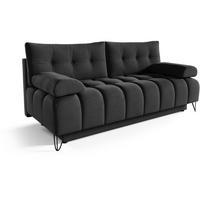 SCHLAFSOFA Bergen im Veloursstoff, Schwarz - Schwarz, Textil (197/93/100cm) - Beautysofa