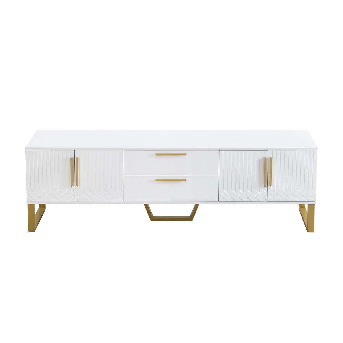 SIDEBOARD im minimalistischen Design, 170/40/53.5cm - Weiß, Holzwerkstoff/Metall (40/54/170cm) - Urban Meuble