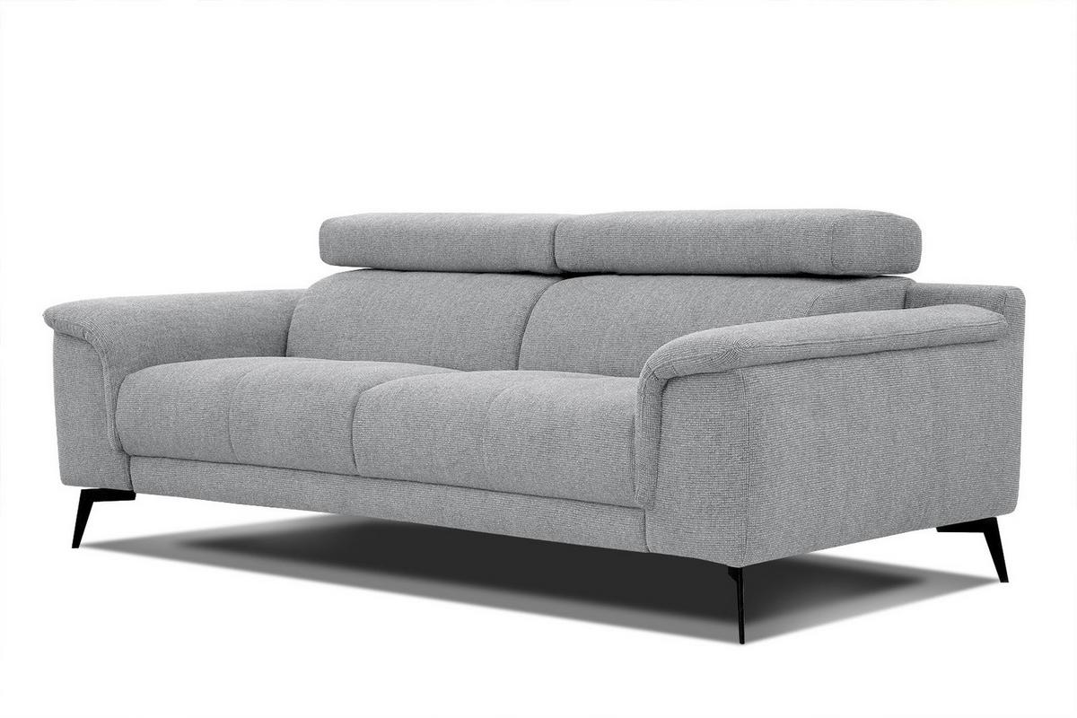 SOFA FIERO 3-Sitzer, silberfarben - Silberfarben/Schwarz, Holzwerkstoff/Textil (212/82/103cm) - Wozimo