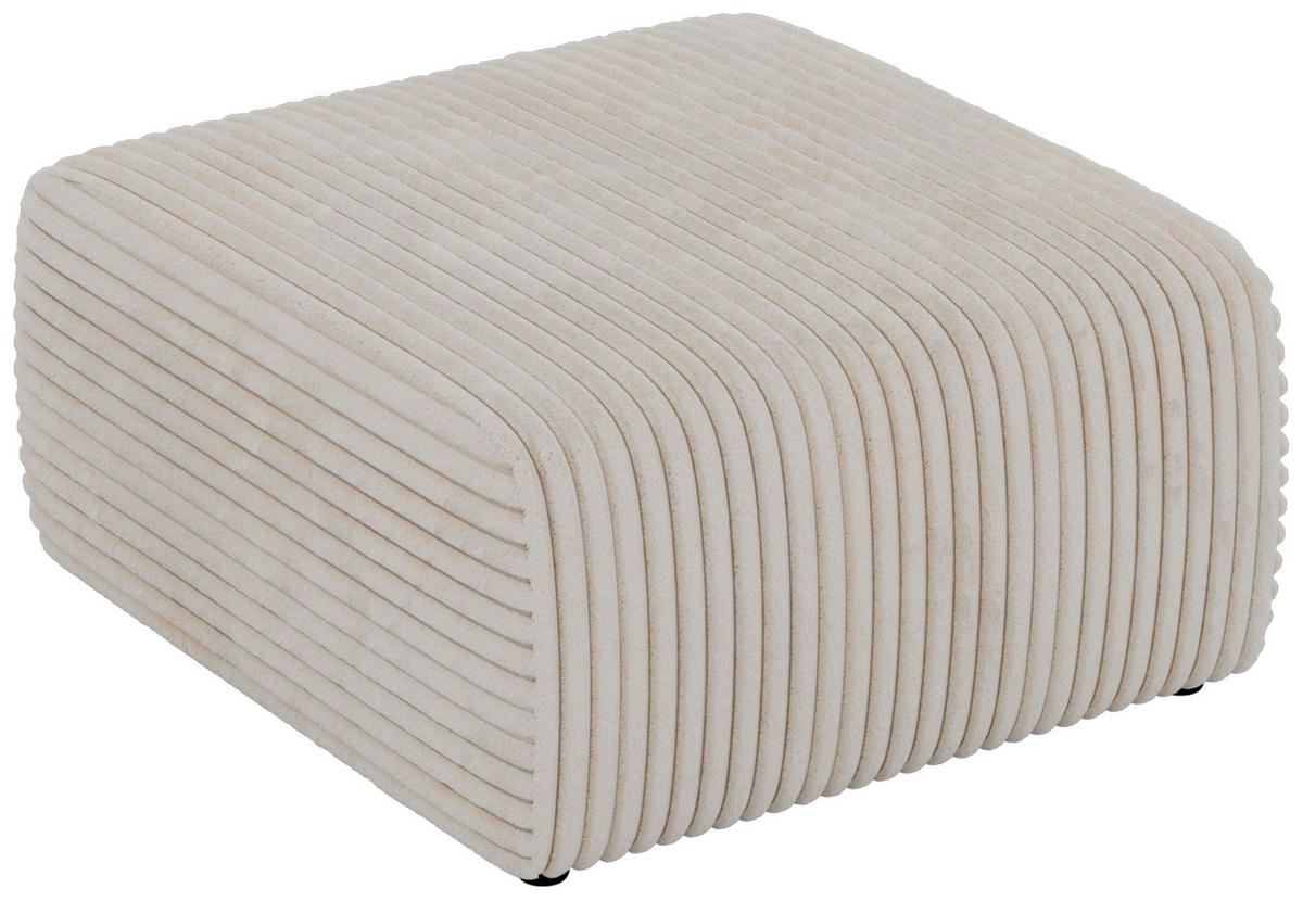 POUF NESSARO - Beige Cord - Beige/Schwarz, Kunststoff/Textil (87/44/96cm) - MKS
