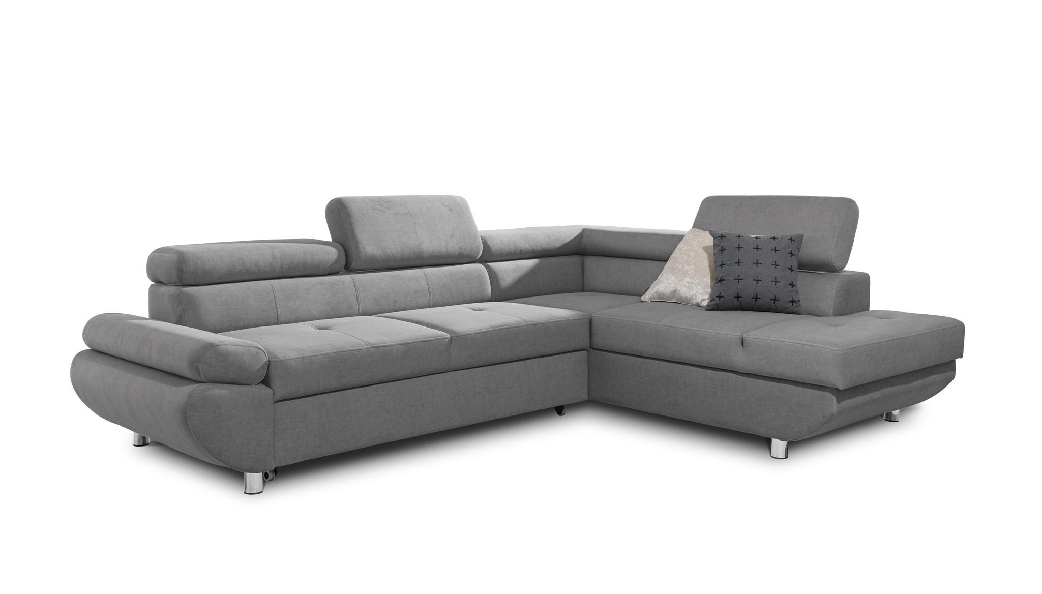 ECKSOFA Schlafsofa Panos In Esito - Grau, Holzwerkstoff/Textil (210/275cm) - Fun Möbel