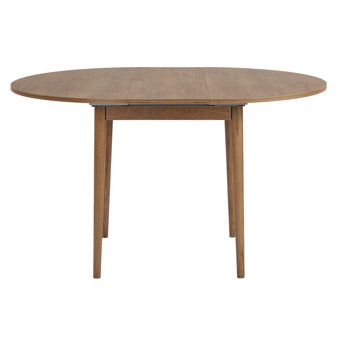 ESSTISCH ausziehbarer von 100 bis 131 cm mit runder Tischplatte 100/100/75 cm - Eichefarben, Holzwerkstoff (111/100/75cm) - Calicosy
