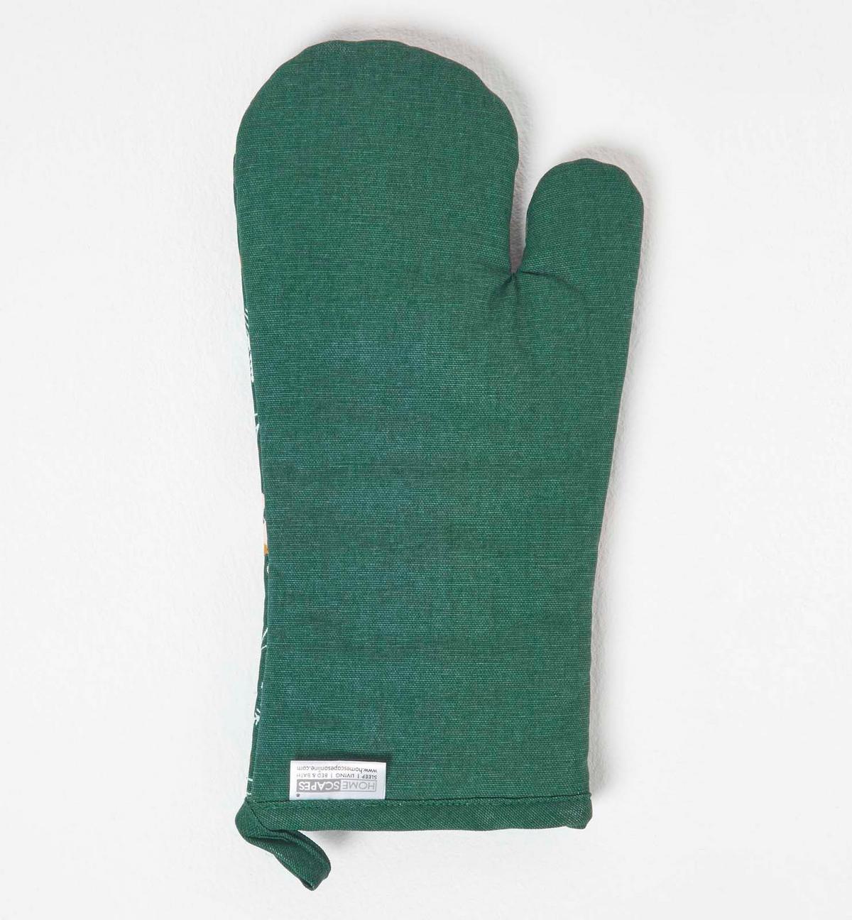 WEIHNACHTS-OFENHANDSCHUH Weihnachtswald, 18/32 cm - Grün, Textil (18/32cm) - Homescapes