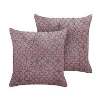DEKOKISSEN 2er-Set Rosa 45/45 cm Larkspur - Pink, Textil (45/45cm) - Beliani