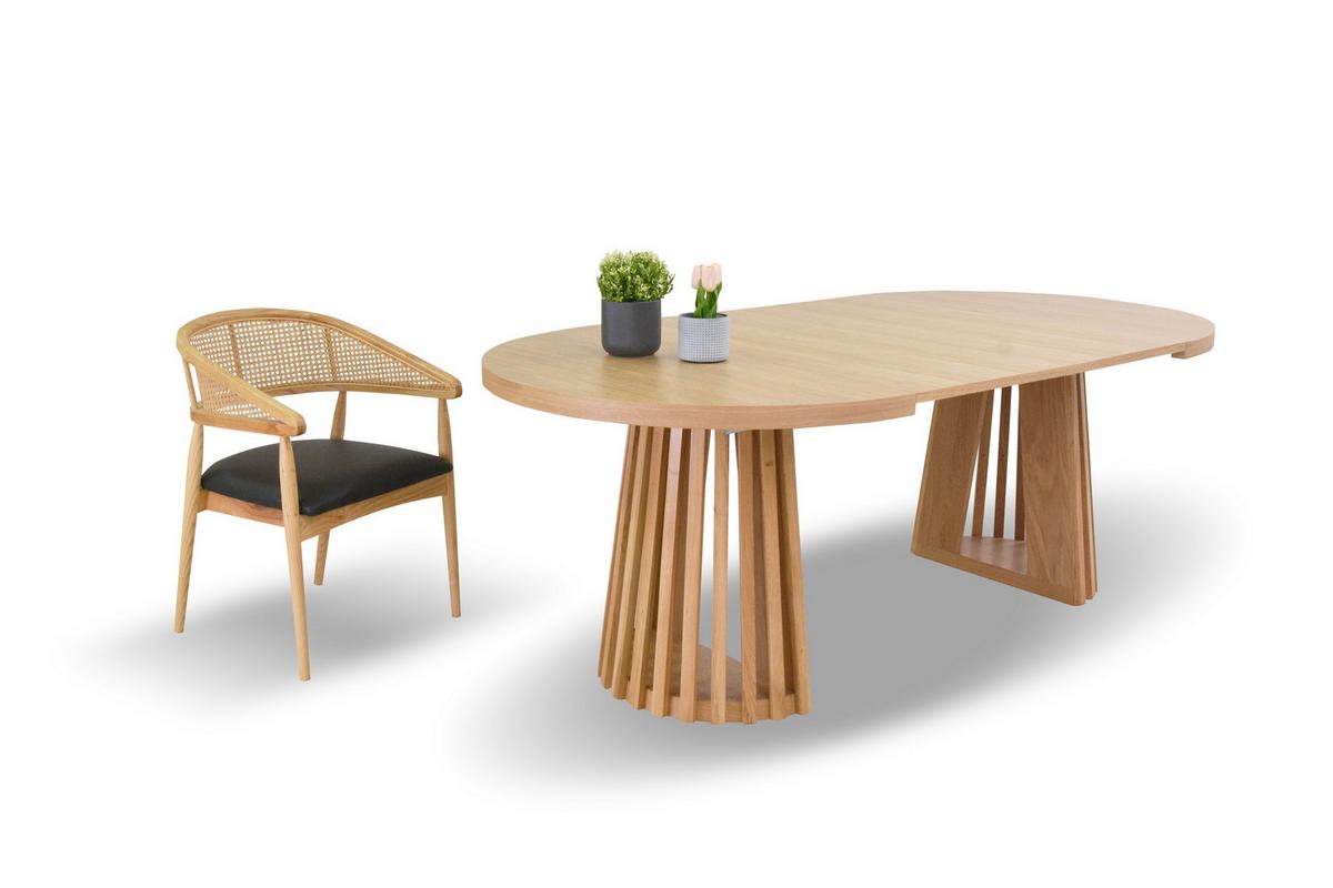 ESSTISCH LAMELLI Ausziehbar 110 - 210 / 110 x 76 cm - Eichefarben, Holz (110/110/76cm) - MASSENO