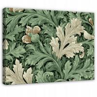 LEINWANDBILD Blätter Vintage Grün 60x40 cm - Multicolor, Holzwerkstoff (60/40cm) - Wallarena