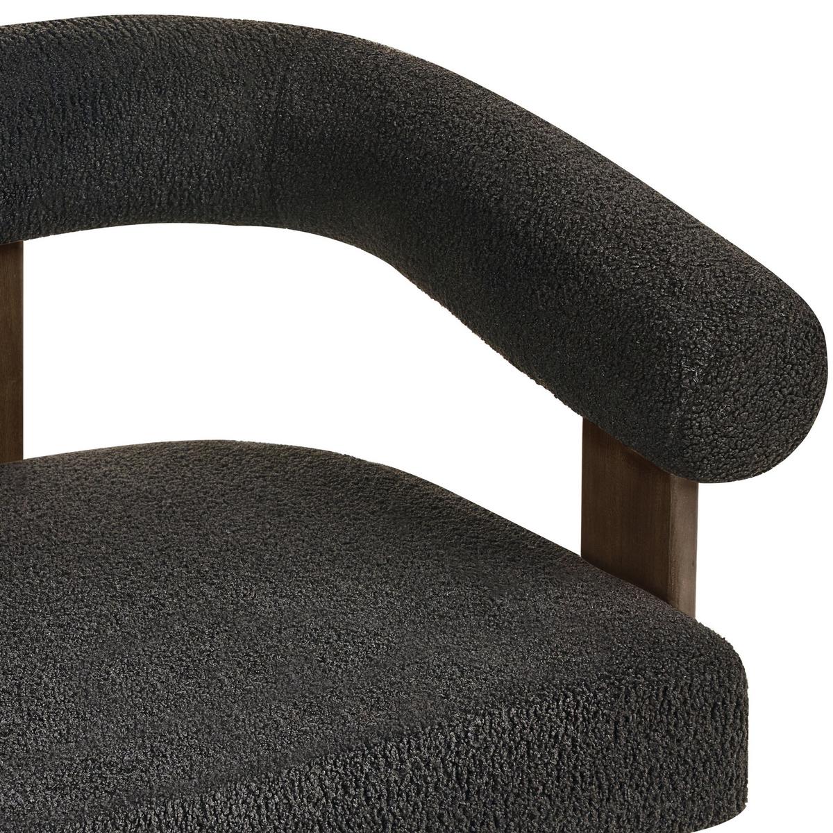 2-SITZER-SOFA Bouclé Schwarz/Dunkelbraun Ilbro - Schwarz, Textil (138/76/68cm) - Beliani