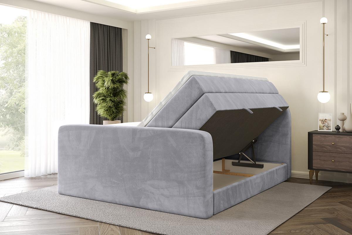 BOXSPRINGBETT mit Matratze und Lattenrost - NOX-Z KING-200x200 - Grau Monolith - Grau, Holzwerkstoff (200/200cm) - ALTDECOR