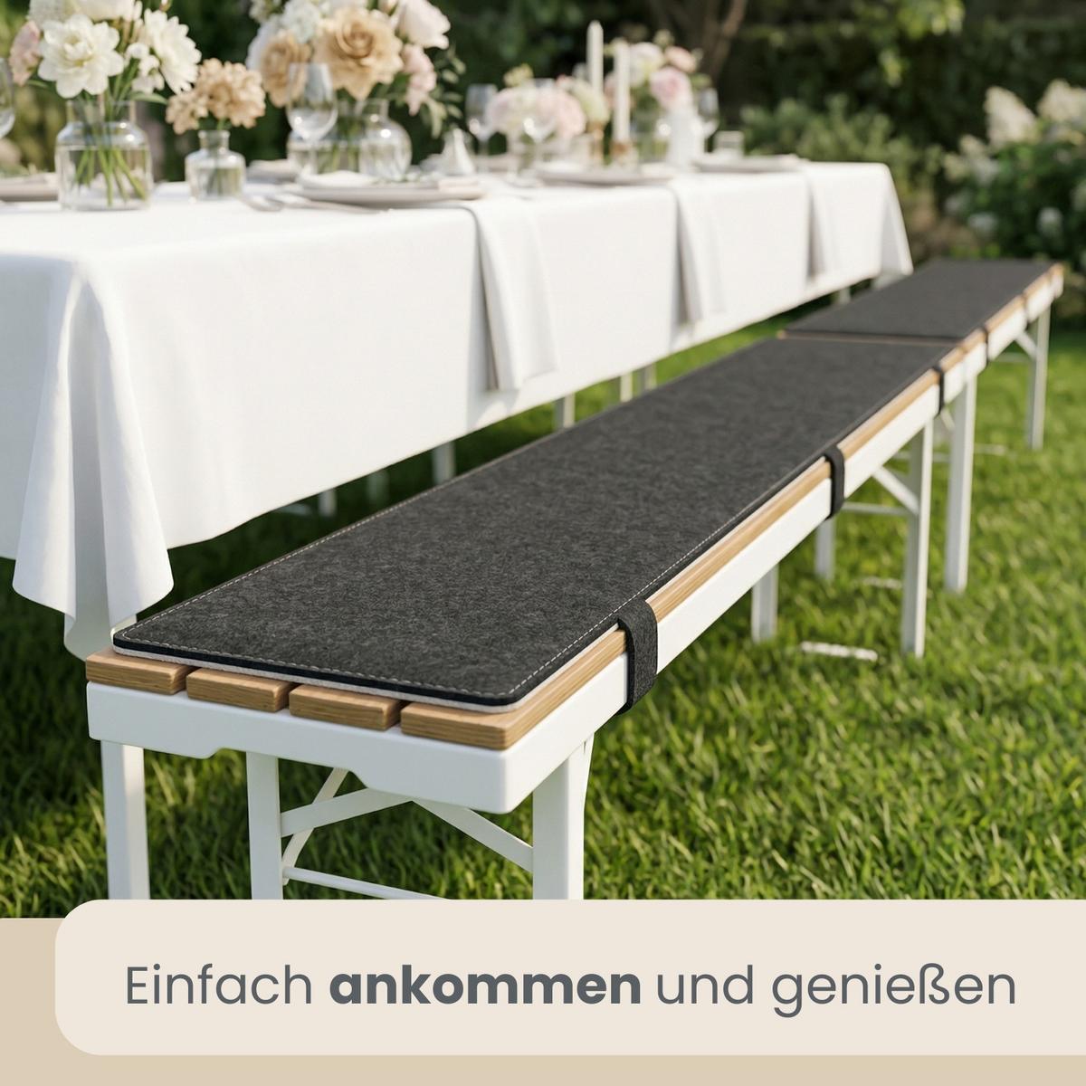 BIERBANKAUFLAGE Filz, 2er Set, Anthrazit, 220/25/0,8 cm - Schwarz, Kunststoff (25/1/220cm) - Dunedesign