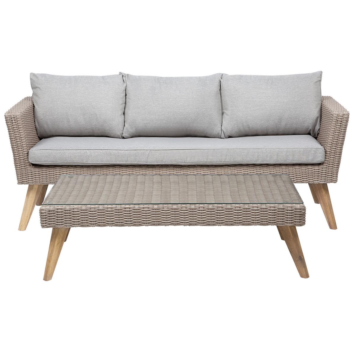 LOUNGE SET-5-Sitzer beige Vittoria - Beige, Kunststoff - Beliani
