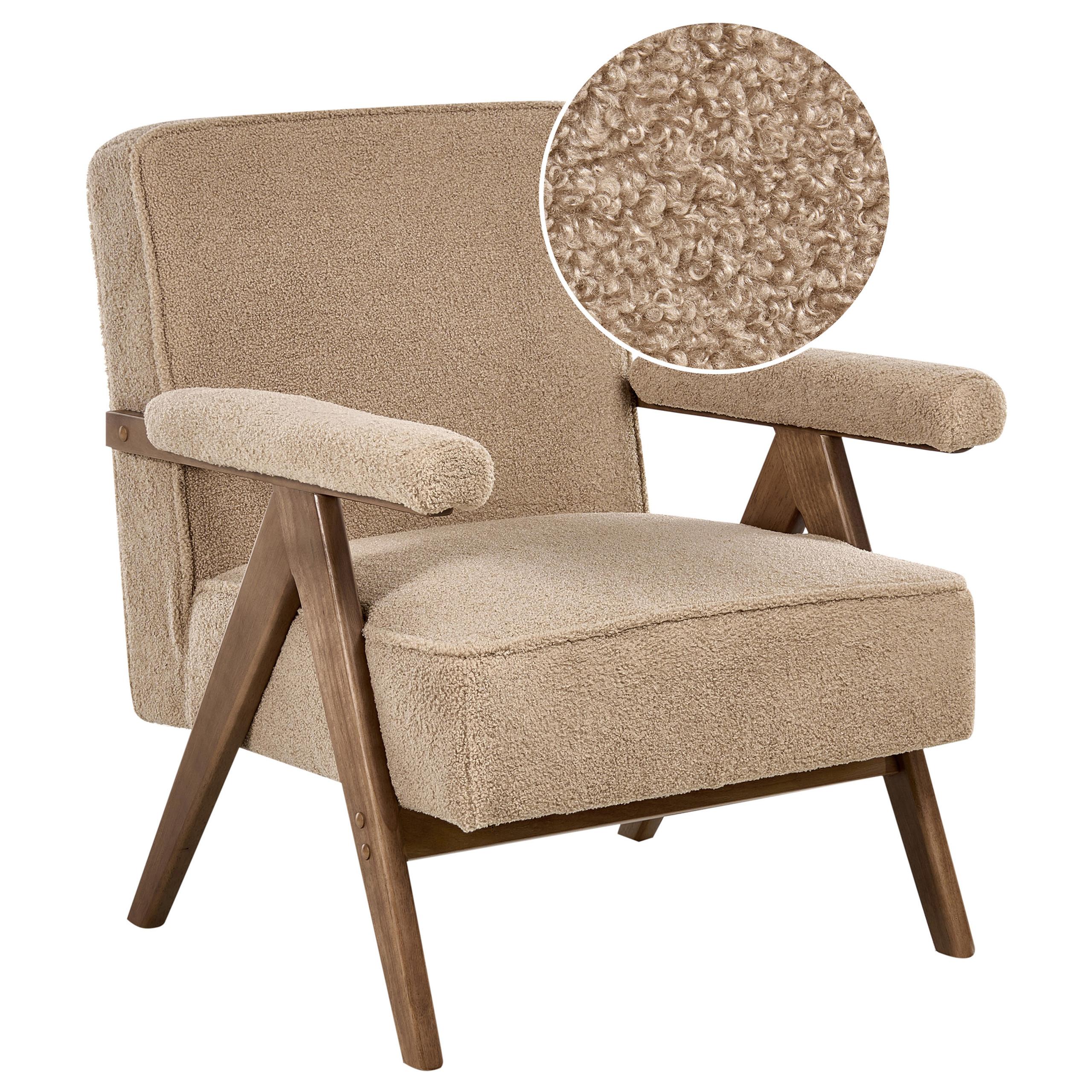 SESSEL Beige Evje - Sandfarben/Braun, Textil (70/81/72cm) - Beliani