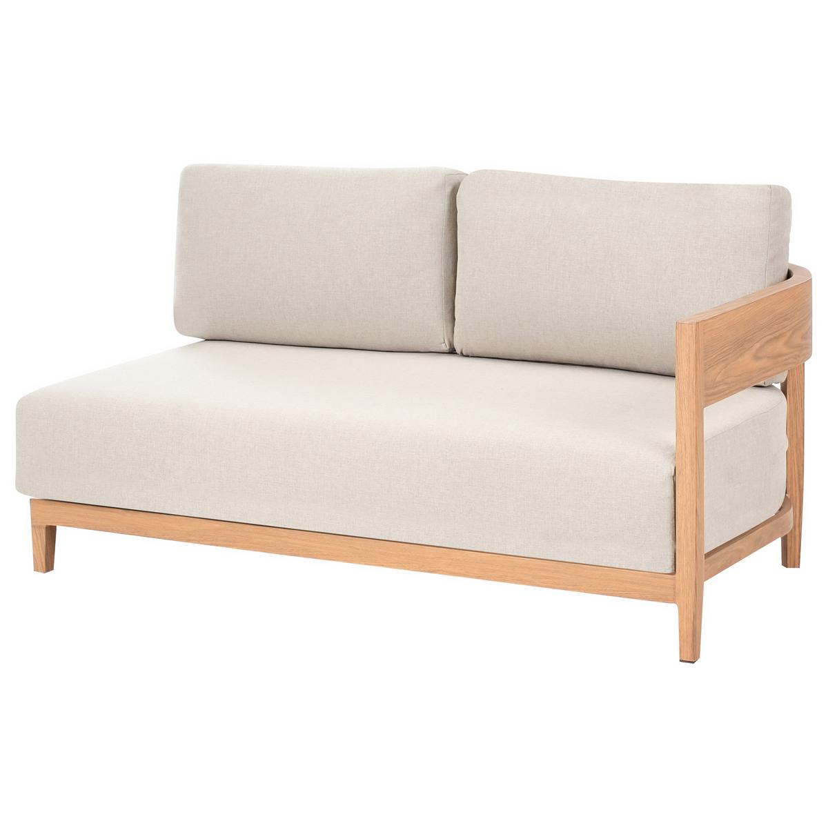 GARTENSOFA mit Tisch 2-Sitzer Metall Hellbraun Sampieri - Beige/Braun, Metall (222/72/71cm) - Beliani