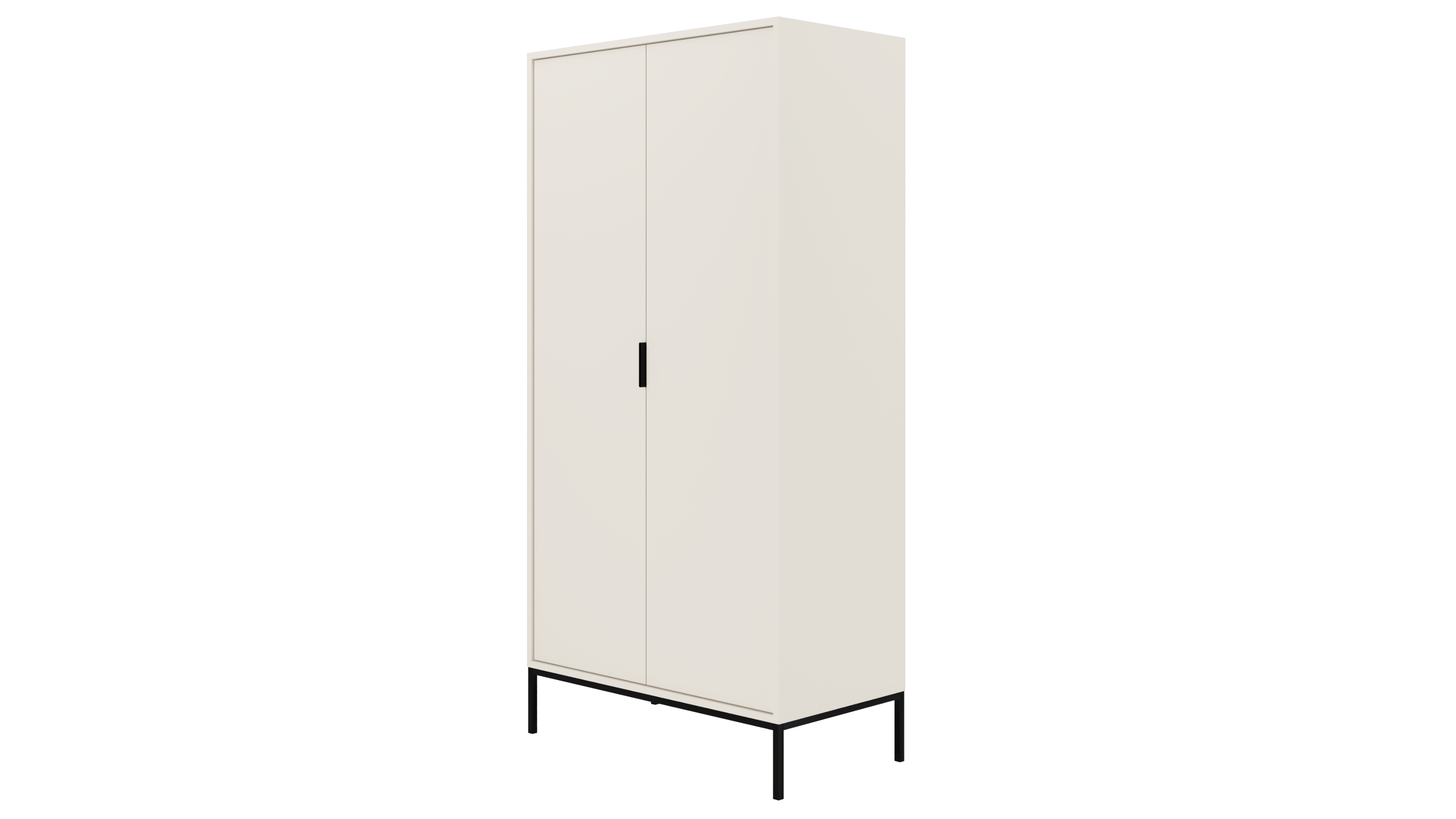 DREHTÜRENSCHRANK Austin - Schwarz/Weiß, Holzwerkstoff (55/205/100cm) - RAUMHIRSCH FURNITURE