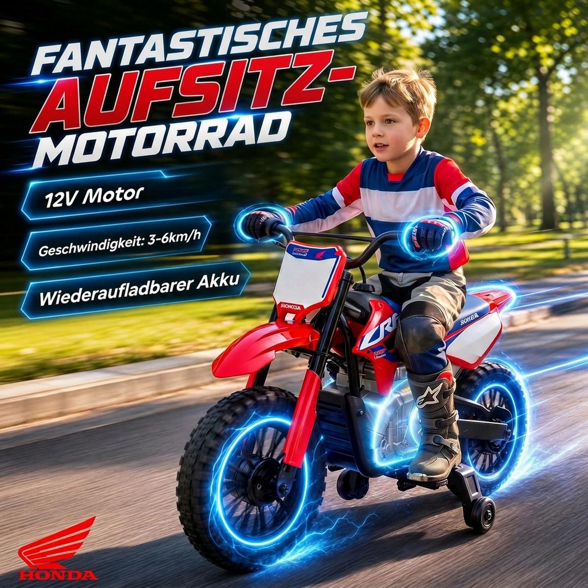 KINDER Motocross Stahl Kunststoff Rot - Rot, Metall (104/55/67cm) - AIYAPLAY