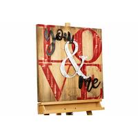 HOLZBILD Rot 60/60 cm - Rot/Braun, Holz/Metall (1.68/60cm) - KUNSTLOFT