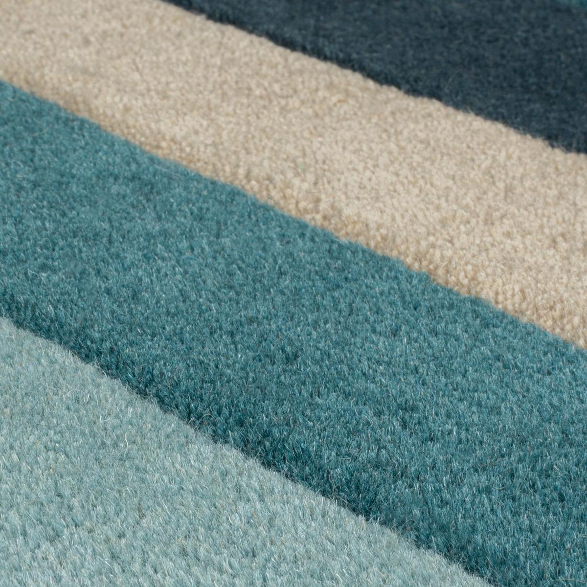 WOLLTEPPICH HALLEIN, geometrisch, Türkis, 150 x 240 cm - Blau, Textil (150/240cm) - KADIMA DESIGN