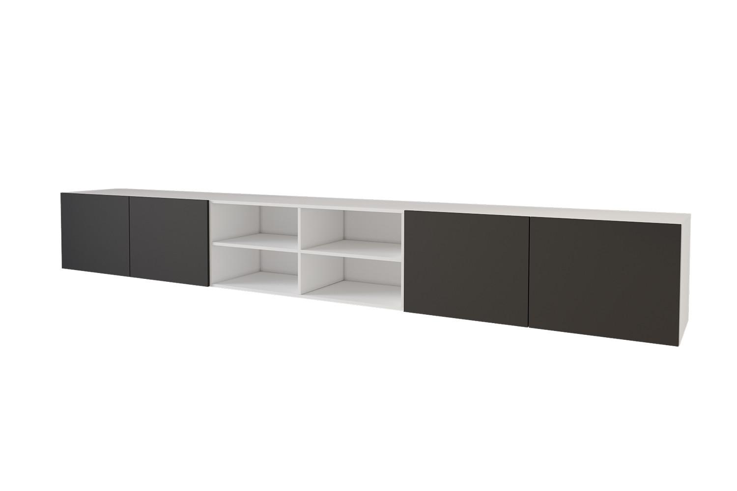 LOWBOARD ELIO-W 3x100x40x40 cm - Weiß / Schwarz - Weiß, Holzwerkstoff (300/40/40cm) - ALTDECOR