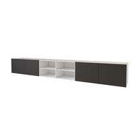 LOWBOARD ELIO-W 3x100x40x40 cm - Weiß / Schwarz - Weiß, Holzwerkstoff (300/40/40cm) - ALTDECOR