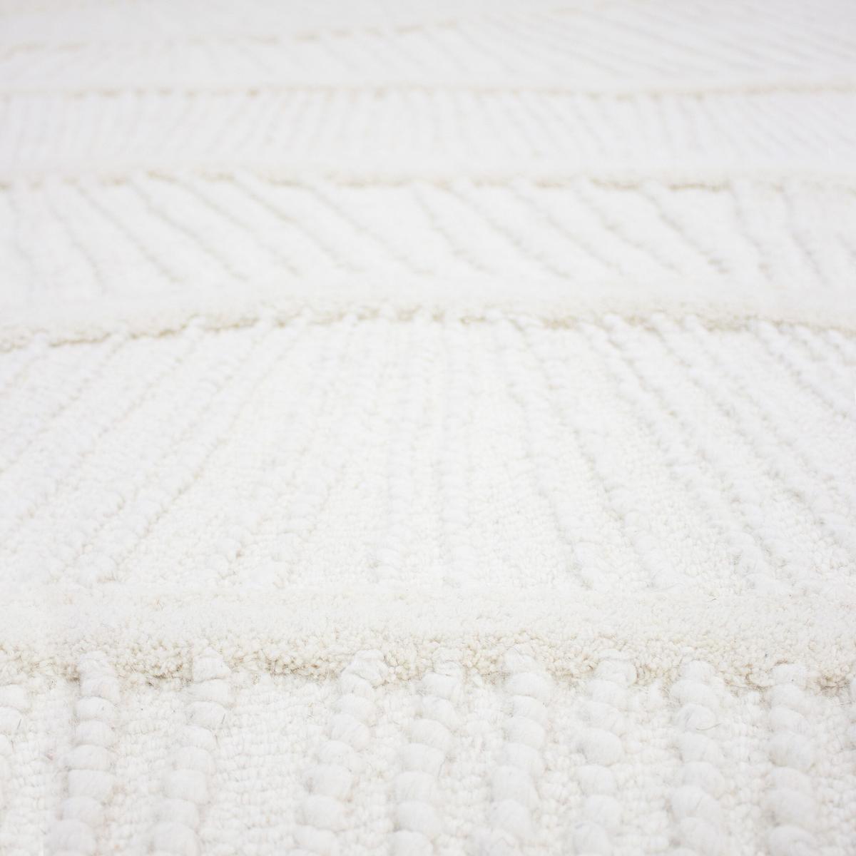 WOLLTEPPICH CARVE, abstrakt, Weiß, 140 x 200 cm - Beige, Textil (140/200cm) - KADIMA DESIGN