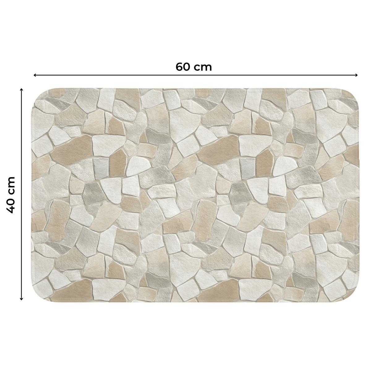 WC-VORLEGER Mosaik - Steine - Beige Toilettenvorleger 60x40 cm - Beige, Textil (60/1cm) - OnlyWow
