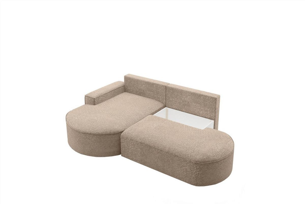 ECKSOFA Girona Mit Schlaffunktion - Greige, Holzwerkstoff/Textil (278/179cm) - Fun Möbel