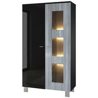 VITRINE Denjo Tür in Avola-Anthrazit - Anthrazit, Holzwerkstoff (71/129/35cm) - Vladon